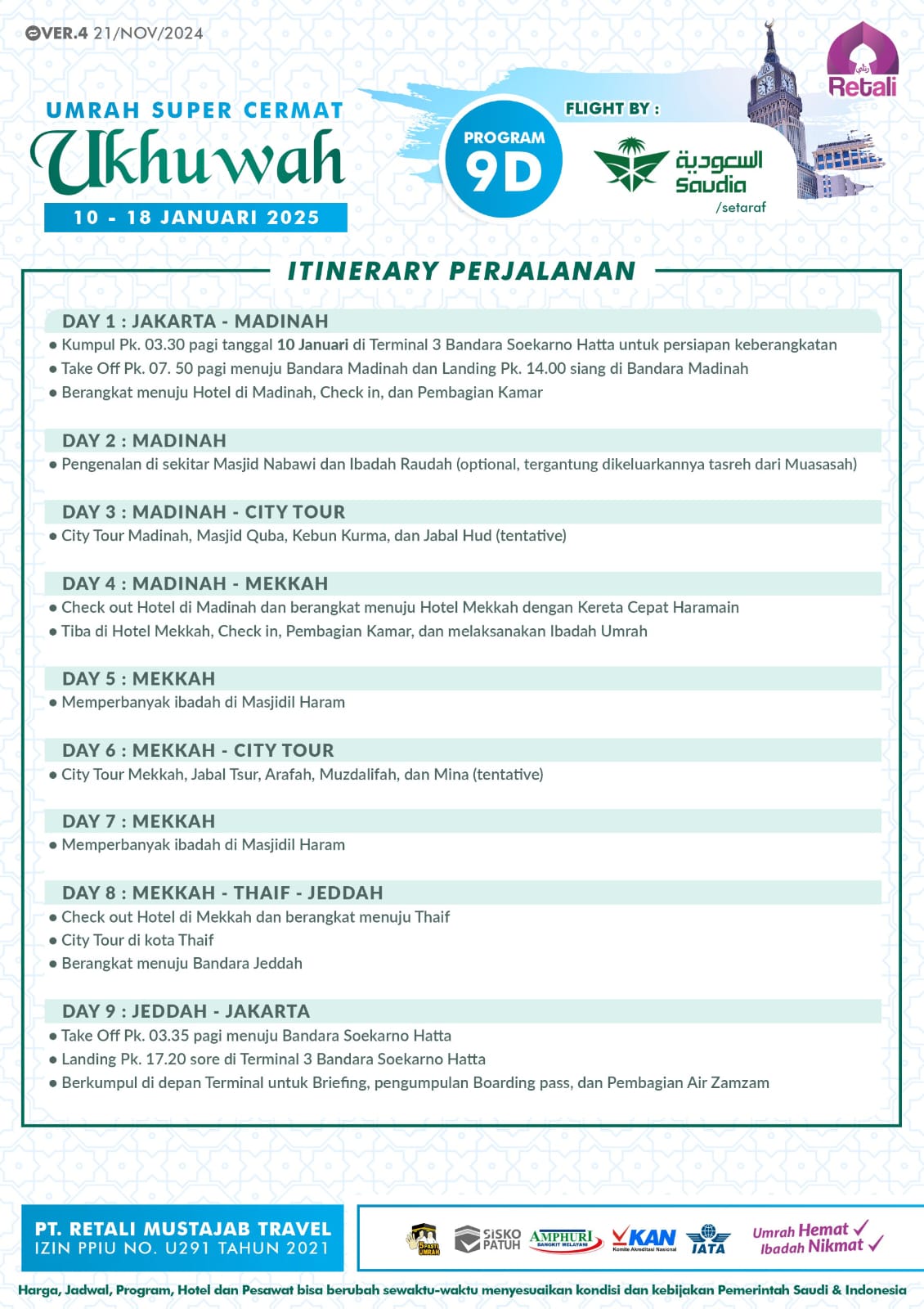 itinerary umroh